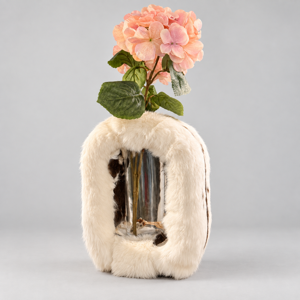 Rabbit Fur Statement Vase