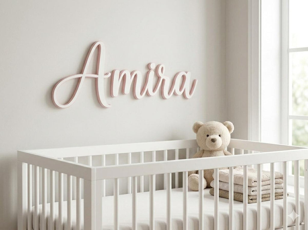 Nursery Name Sign, Personalized 3D Wall Letters for Above Crib — view 7