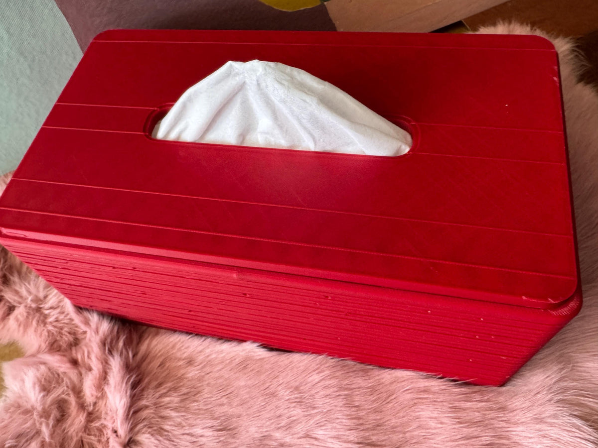 Rectangle Tissue Box Cover, Travertine Stone 3D Printed Kleenex Holder — view 4