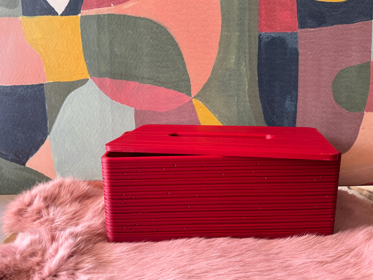 Rectangle Tissue Box Cover, Travertine Stone 3D Printed Kleenex Holder — view 6
