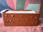 Tissue Holder Rectangle, Heart Textured 3D Printed Tissue Box Cover — view 3
