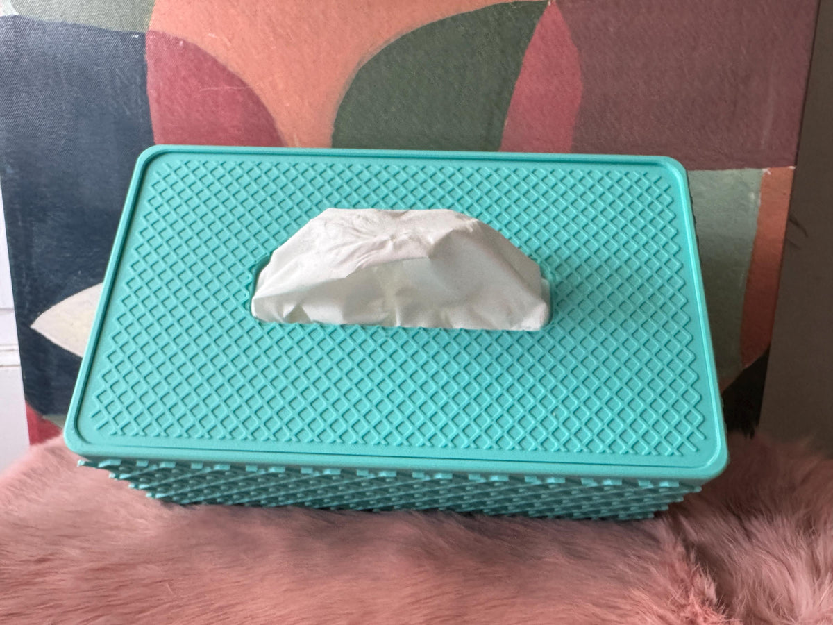 Tissue Box Holder Rectangular, Trellis Lattice 3D Printed Cover — view 3