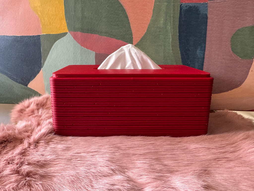 Rectangle Tissue Box Cover, Travertine Stone 3D Printed Kleenex Holder by Divoire