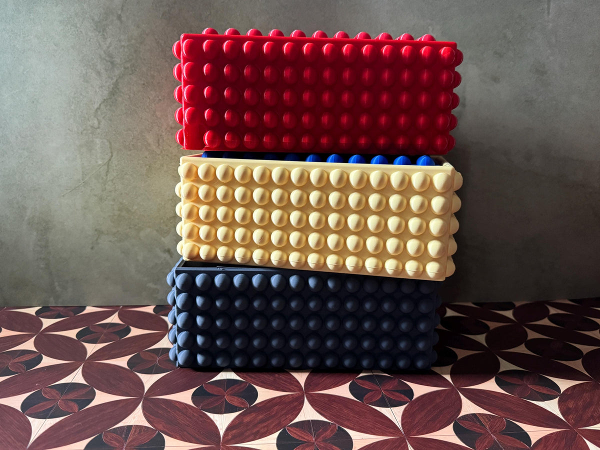 Rectangular Tissue Box Cover, Dome Textured Kleenex Holder by Divoire