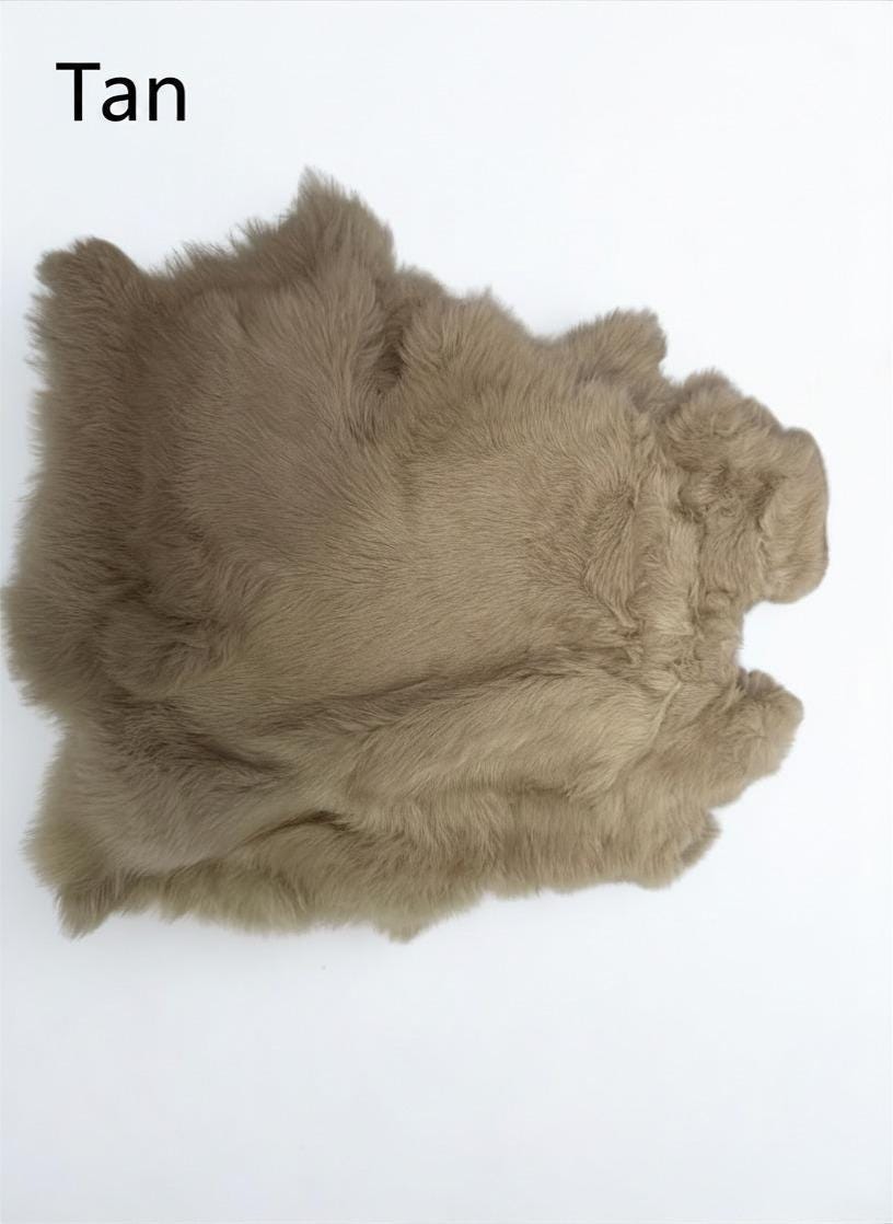 Genuine Rabbit Fur Pelt, Dyed Soft Real Fur Hide for Sewing — view 5