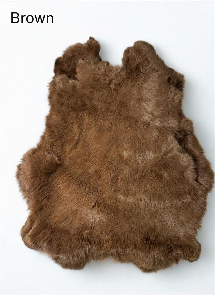 Genuine Rabbit Fur Pelt, Dyed Soft Real Fur Hide for Sewing — view 7