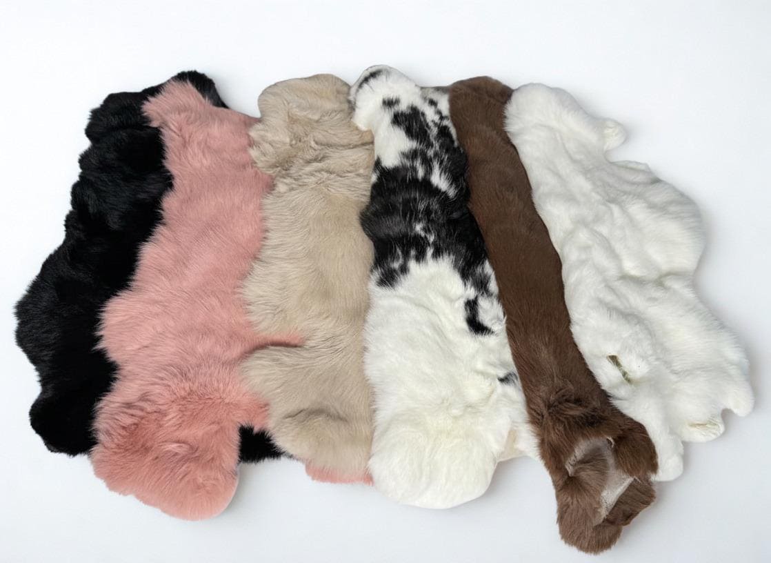 Genuine Rabbit Fur Pelt, Dyed Soft Real Fur Hide for Sewing by Divoire