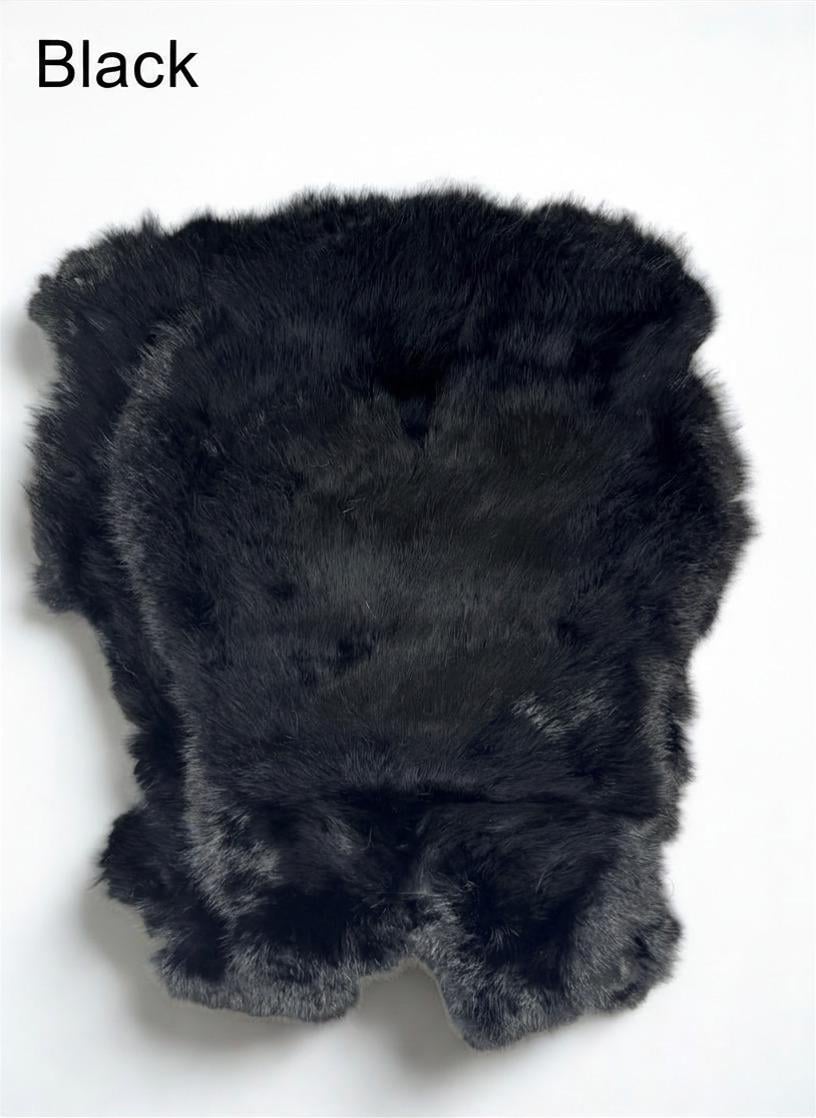 Genuine Rabbit Fur Pelt, Dyed Soft Real Fur Hide for Sewing — view 4