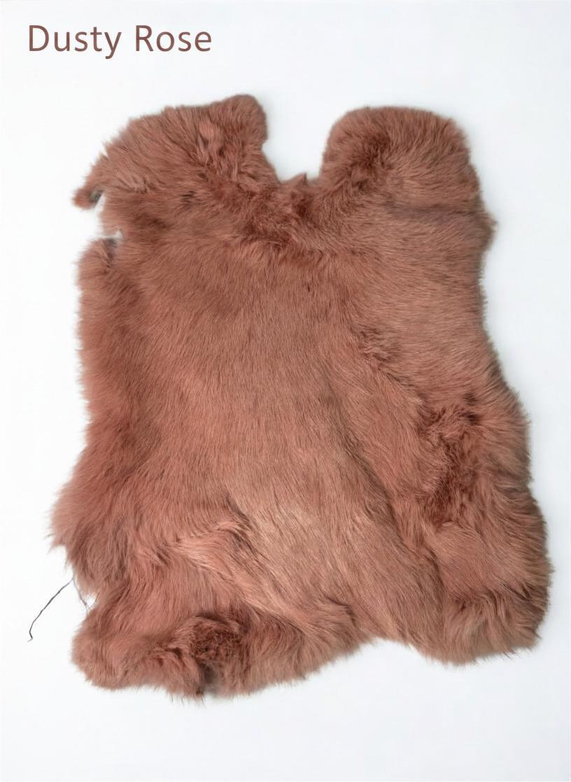 Genuine Rabbit Fur Pelt, Dyed Soft Real Fur Hide for Sewing — view 6