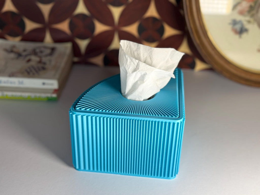 Nightstand Tissue Holder, Refillable Round Tissue Box for Bedroom — view 3