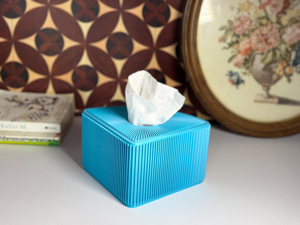 Nightstand Tissue Holder, Refillable Round Tissue Box for Bedroom by Divoire