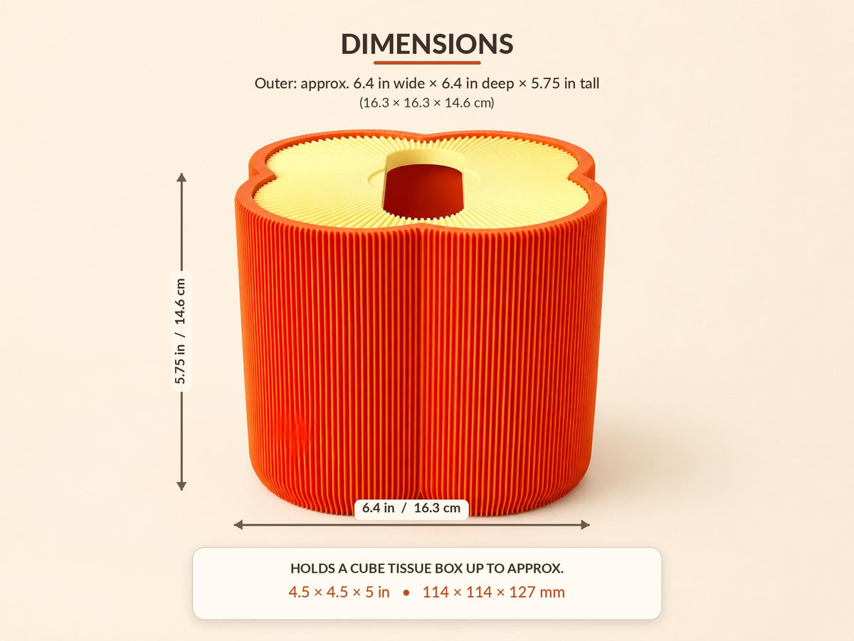 Square Tissue Box Cover, Clover Ribbed Kleenex Cube Holder — view 7