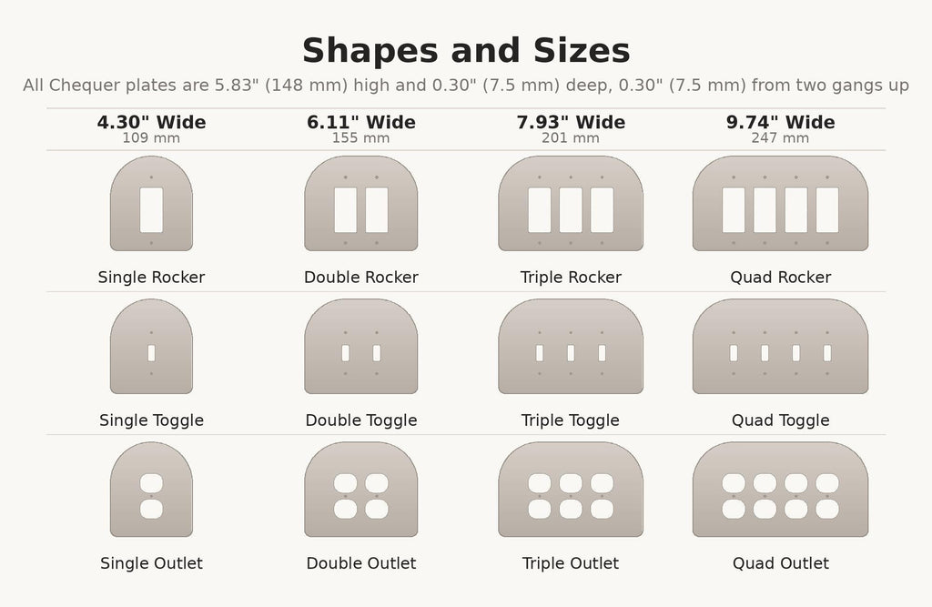 Checker Switch Plate — shapes and sizes