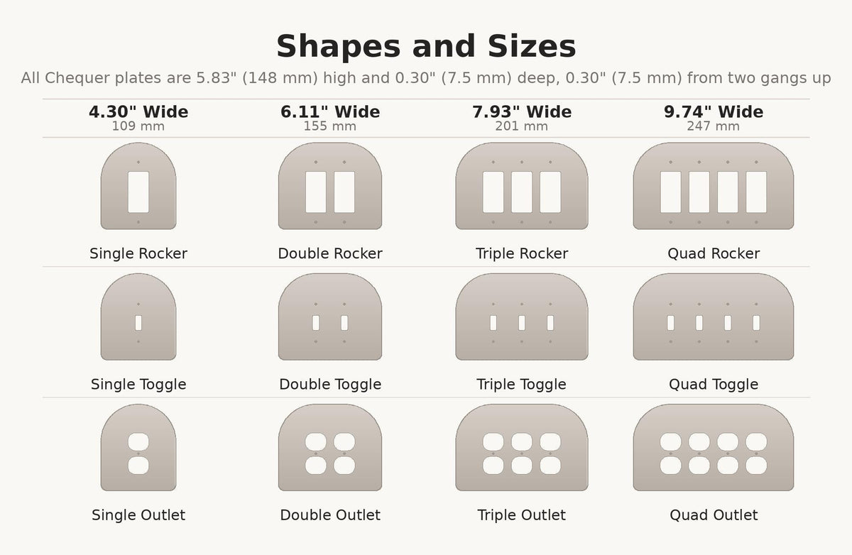 Checker Switch Plate — shapes and sizes