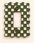 Colorful Light Switch Cover, Checkered Wall Plate by Divoire