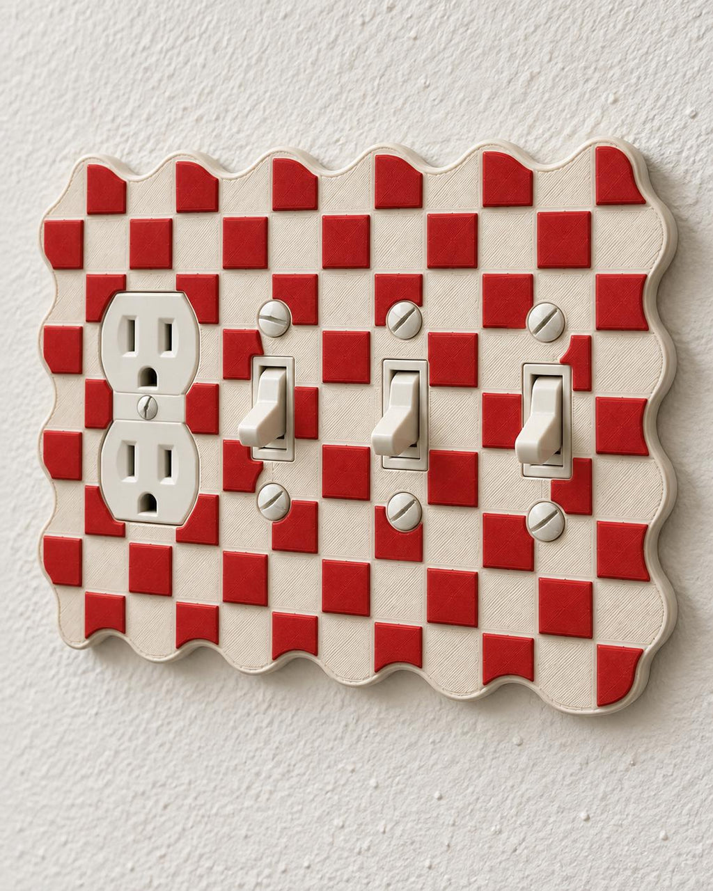 Colorful Light Switch Cover, Checkered Wall Plate — view 10