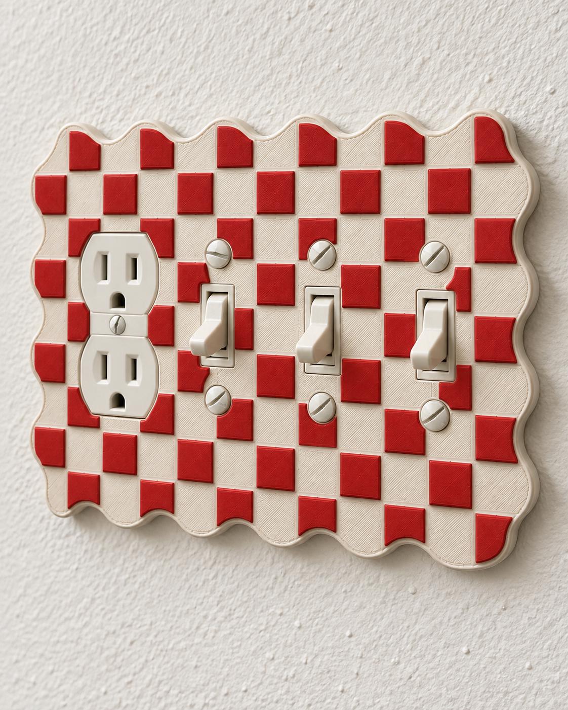 Colorful Light Switch Cover, Checkered Wall Plate — view 10