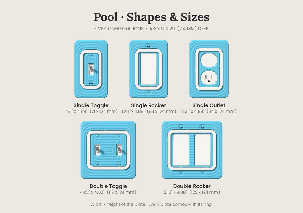 Pool Switch Plate, shapes and sizes