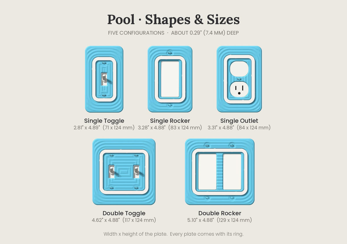 Pool Switch Plate, shapes and sizes
