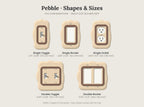 Pebble Switch Plate, shapes and sizes