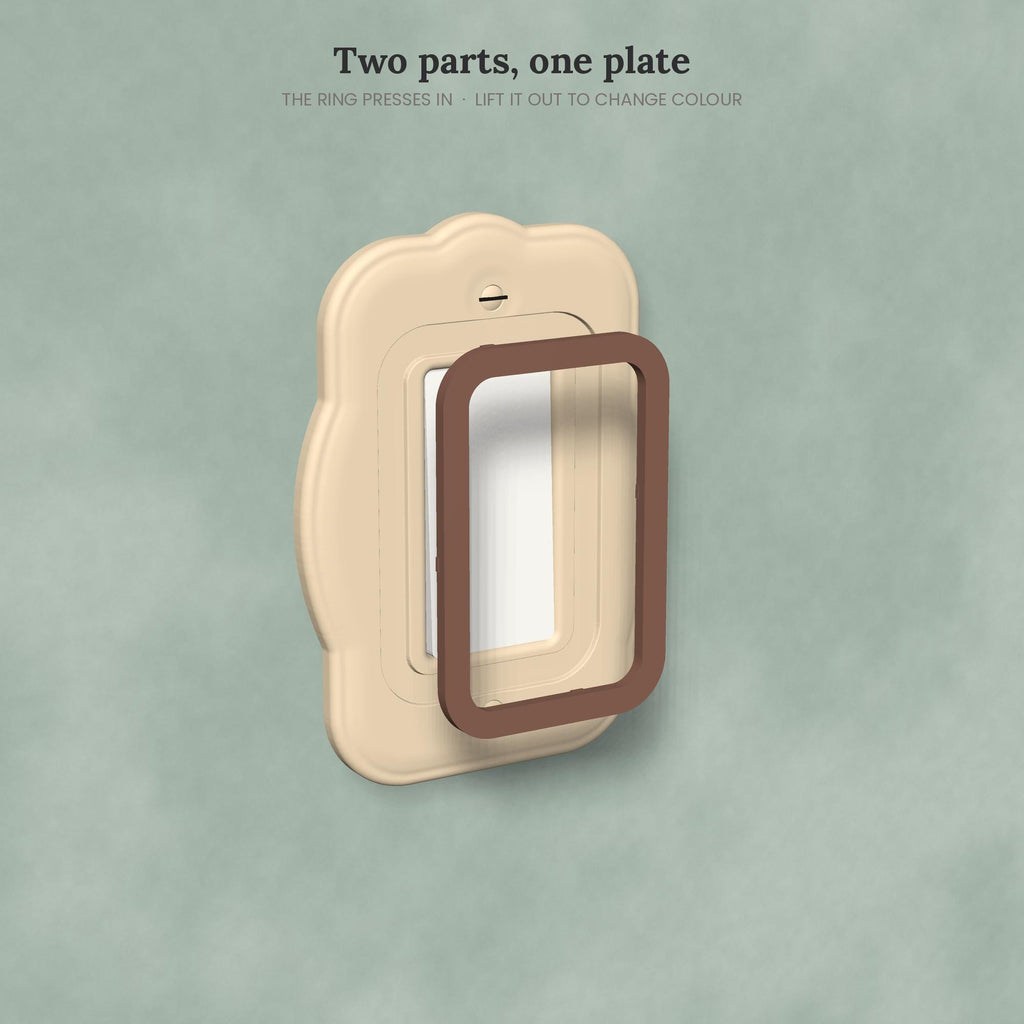 Pebble Switch Plate, on the wall