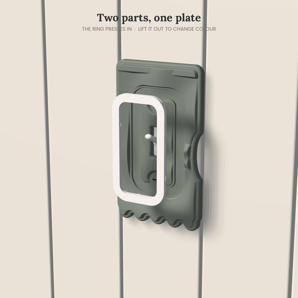 Tieback Switch Plate, on the wall