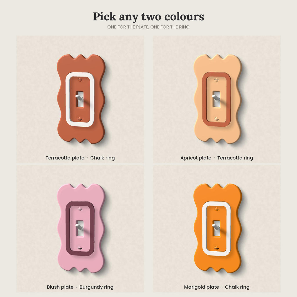Wavy Switch Plate, color combinations