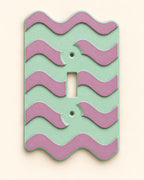 Retro Light Switch Cover, Groovy Wavy Outlet Plate by Divoire