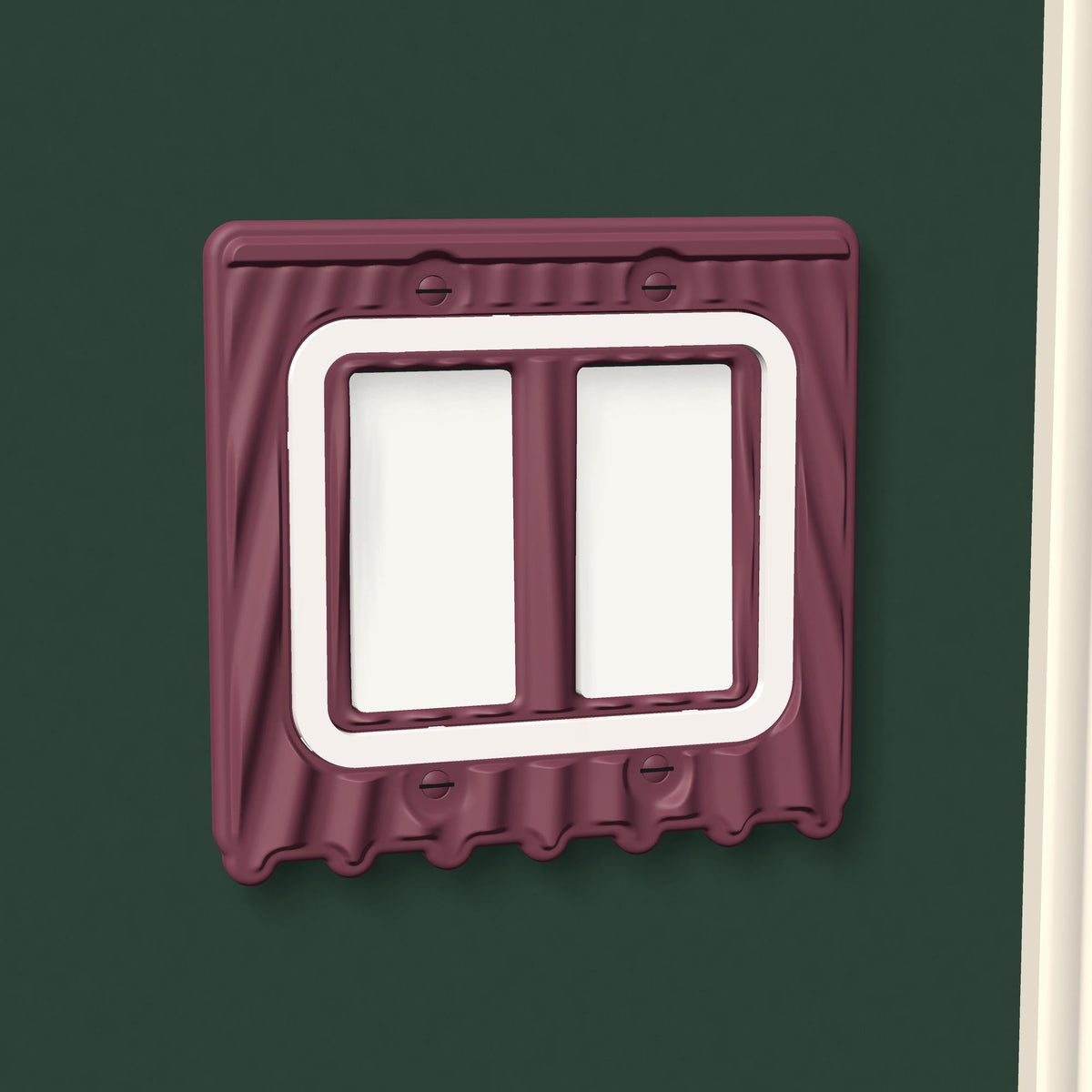Drape Switch Plate, double rocker