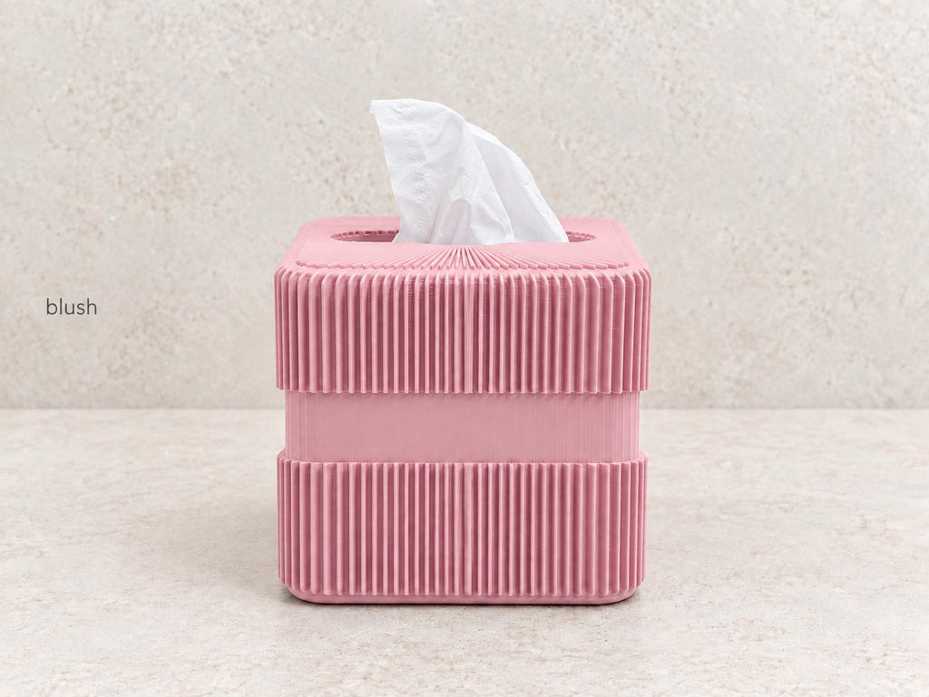 Keystone Cube Tissue Box Cover, blush