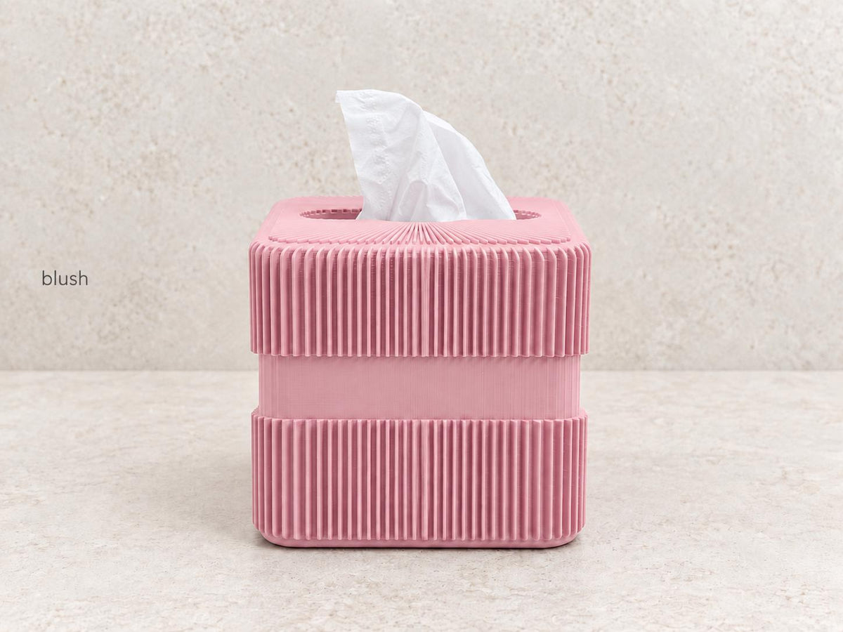 Keystone Cube Tissue Box Cover, blush