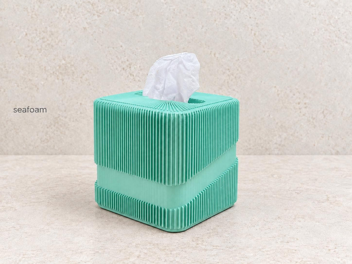 Keystone Cube Tissue Box Cover, seafoam