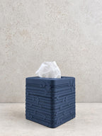Heart Cube Tissue Box Cover, navy
