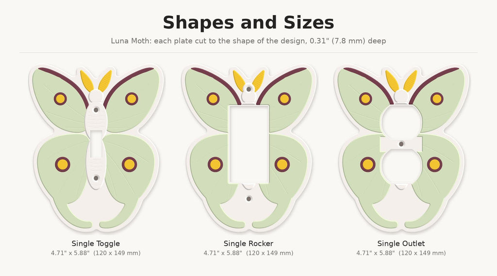 Luna Moth Switch Plate, view 4