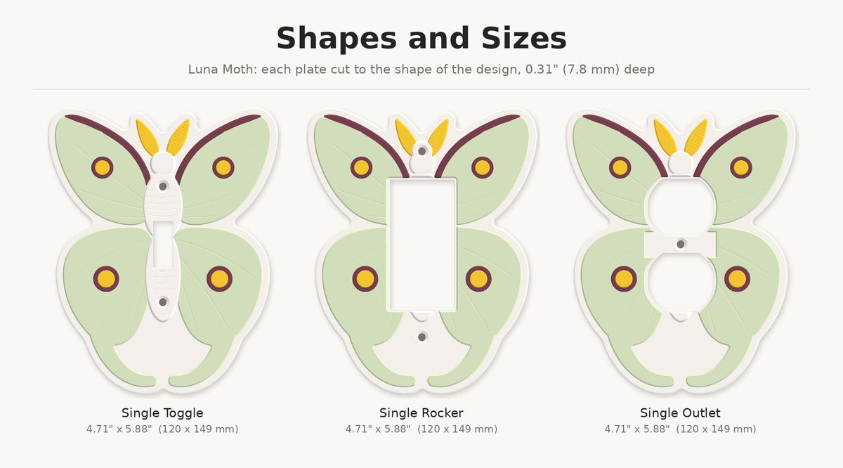 Luna Moth Switch Plate, view 4